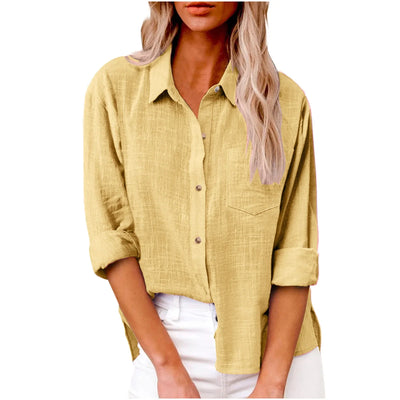 Greca  |  Blusa Casual de Lino de Manga Larga