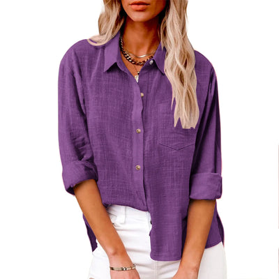 Greca  |  Blusa Casual de Lino de Manga Larga