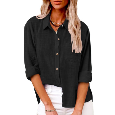 Greca  |  Blusa Casual de Lino de Manga Larga