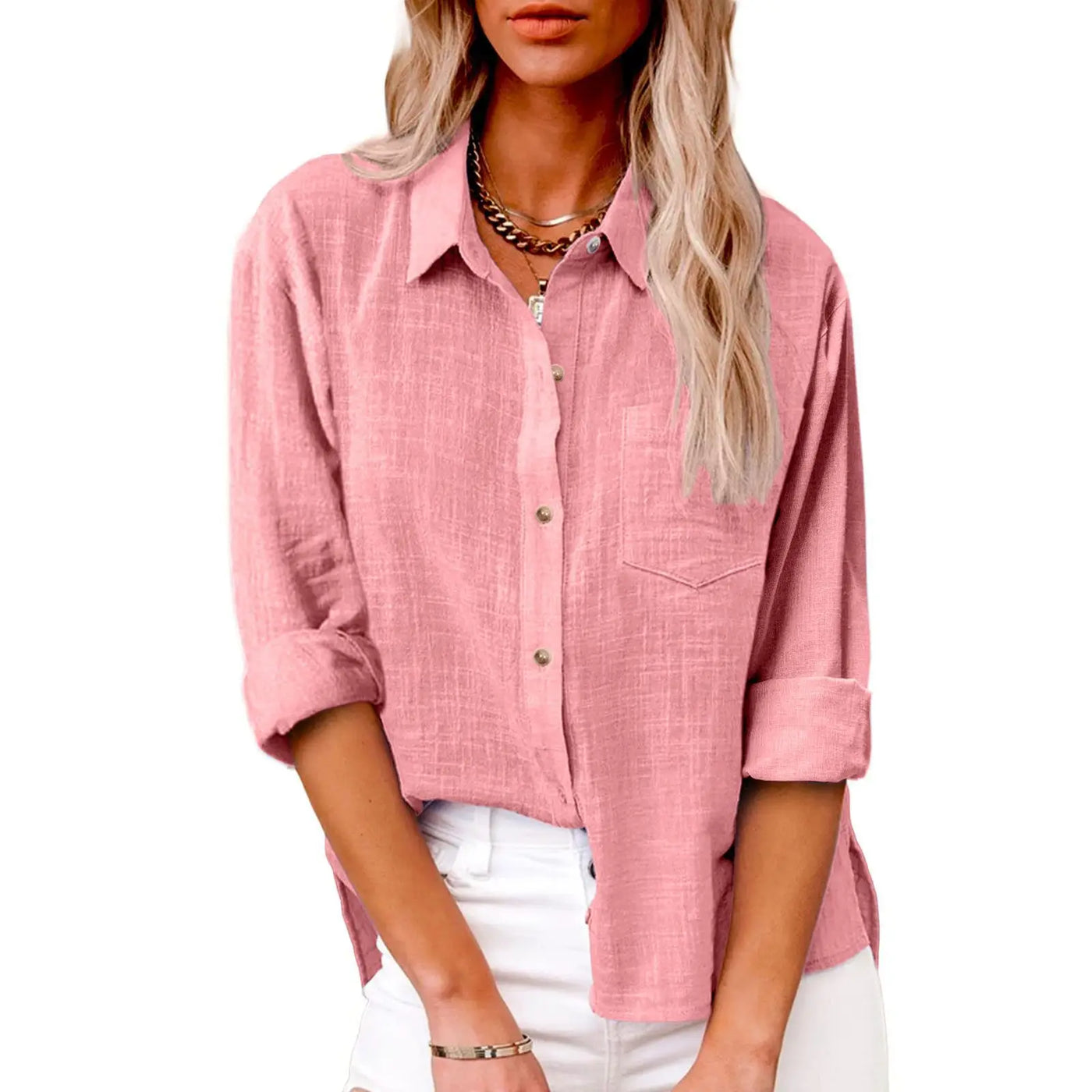 Greca  |  Blusa Casual de Lino de Manga Larga