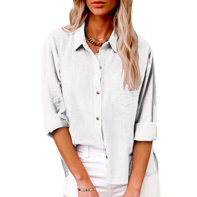 Greca  |  Blusa Casual de Lino de Manga Larga