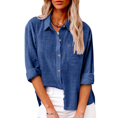 Greca  |  Blusa Casual de Lino de Manga Larga