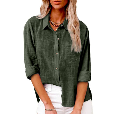 Greca  |  Blusa Casual de Lino de Manga Larga